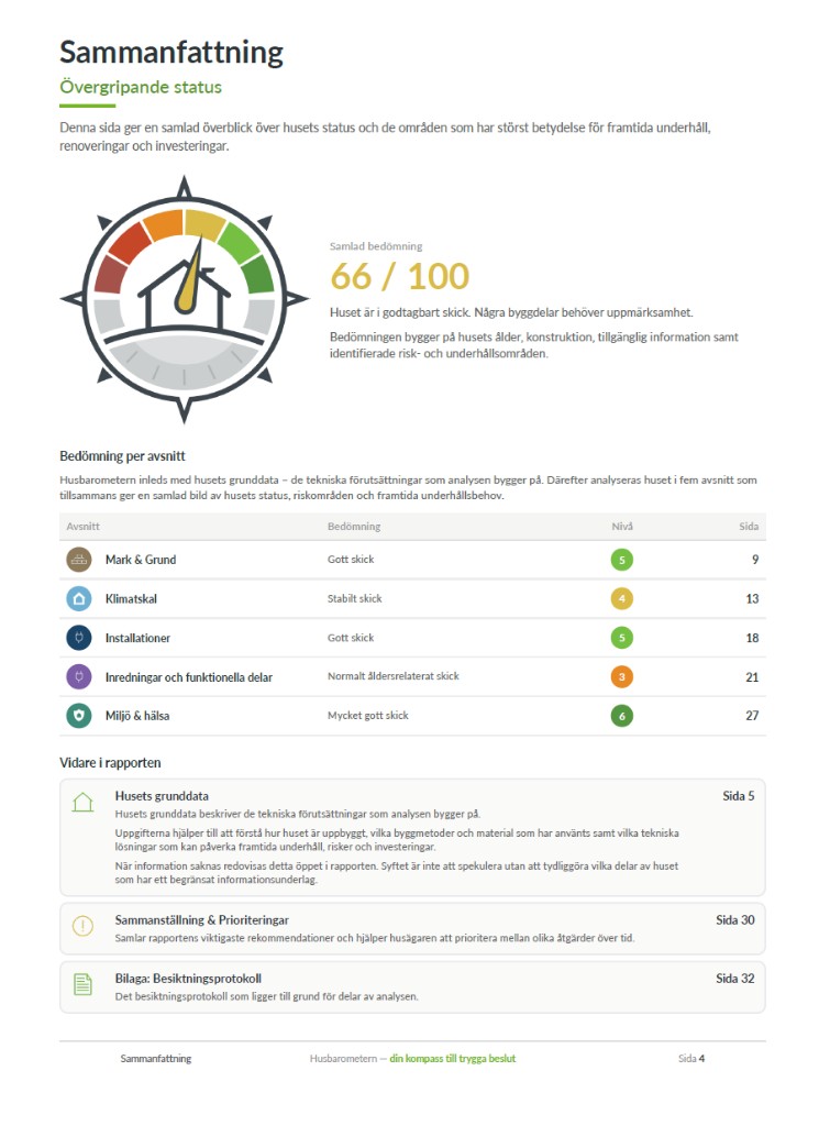 Screenshot: övergripande status i Husbarometern-rapporten